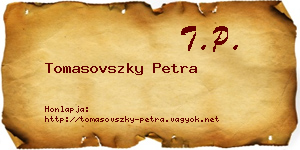 Tomasovszky Petra névjegykártya